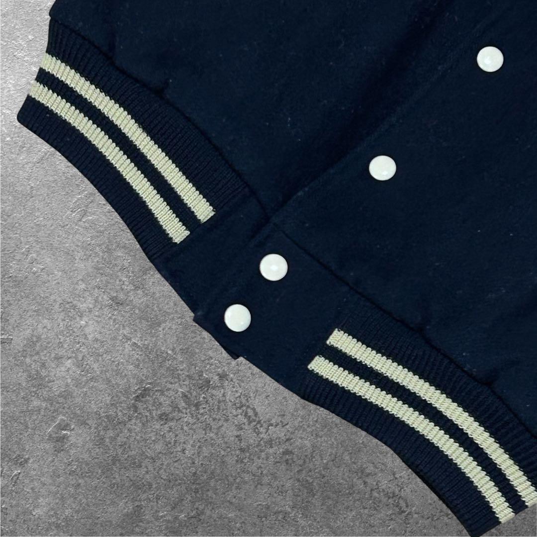 VAN JAC ヴァンヂャケット アーチロゴ 袖牛革 スタジャン 短丈 Lサイズ