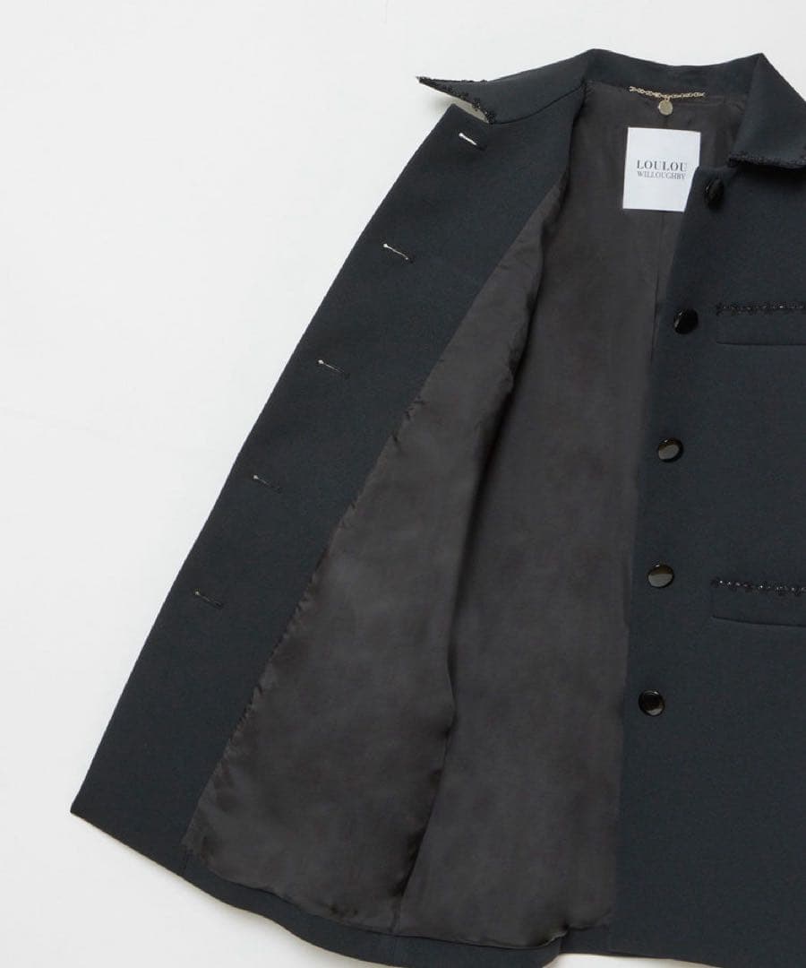 ルルウィルビー　トリプルクロスステンカラーコート　ブラック　アルアバイル