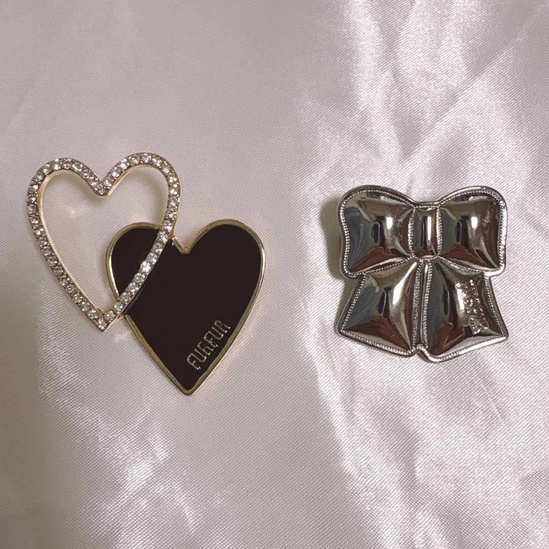 furfur ファーファー ラフィアロゴトートバッグ 巾着 ブローチ セット