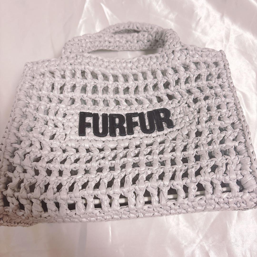 furfur ファーファー ラフィアロゴトートバッグ 巾着 ブローチ セット