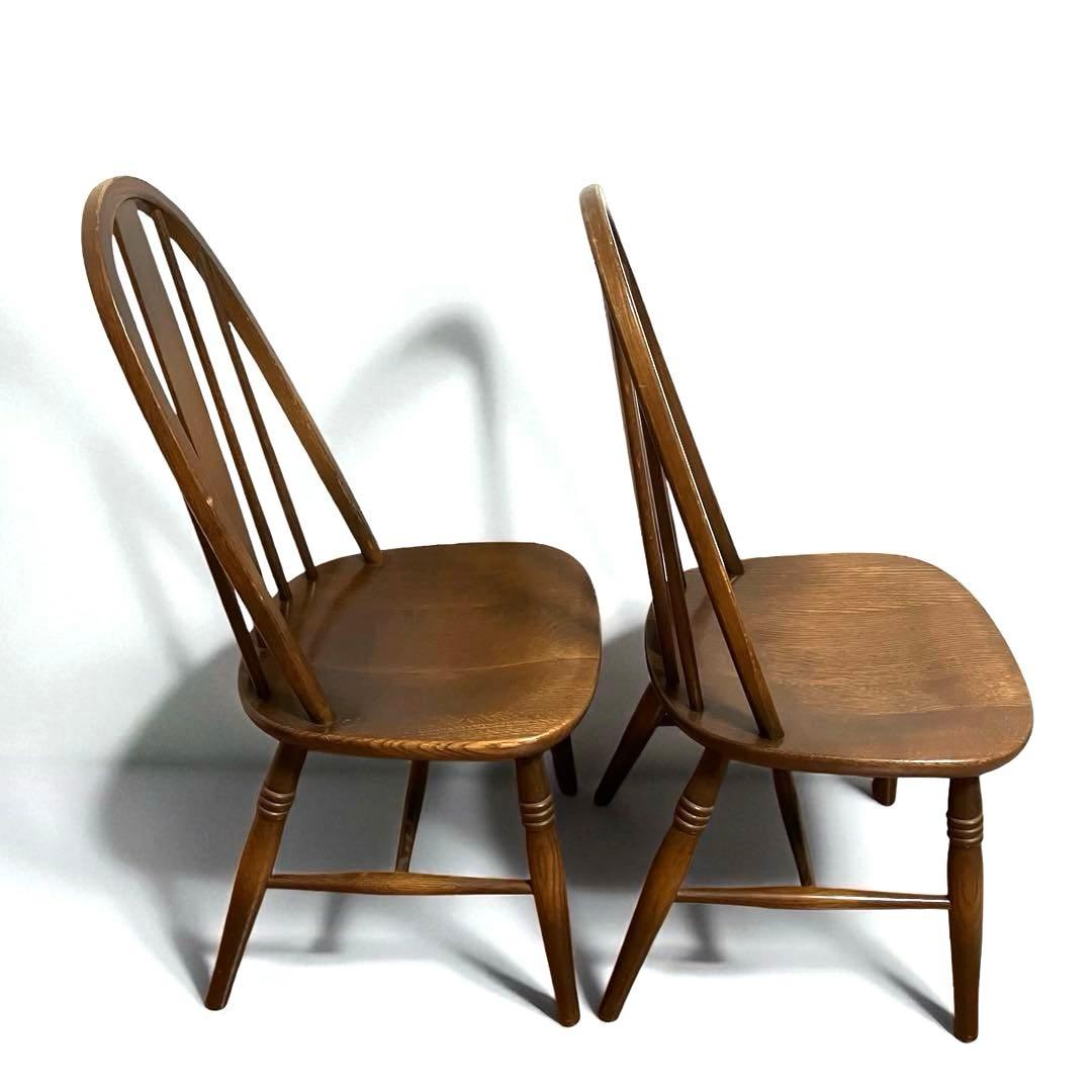 【良品】飛騨産業 キツツキ ボウバックウィンザーチェア　2脚セット②
