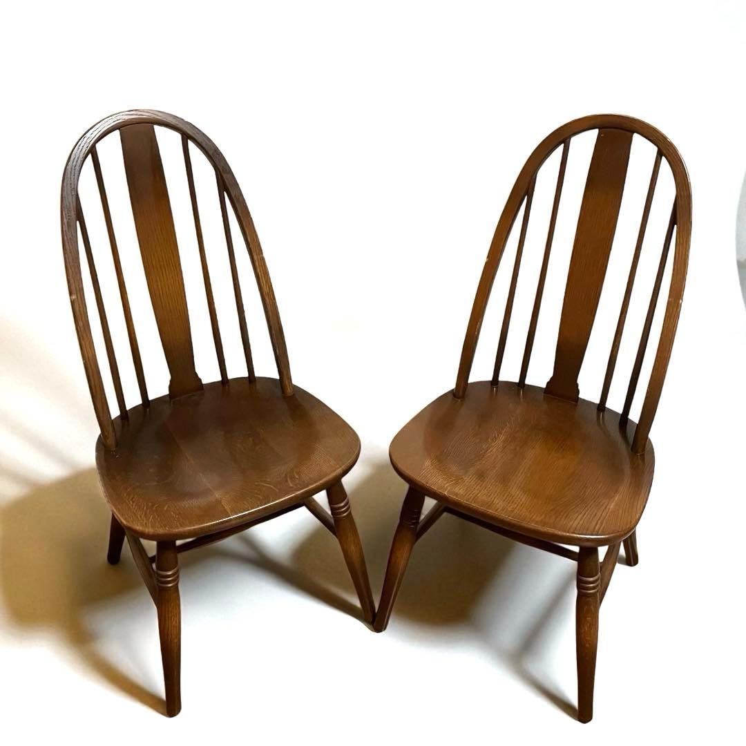 【良品】飛騨産業 キツツキ ボウバックウィンザーチェア　2脚セット②