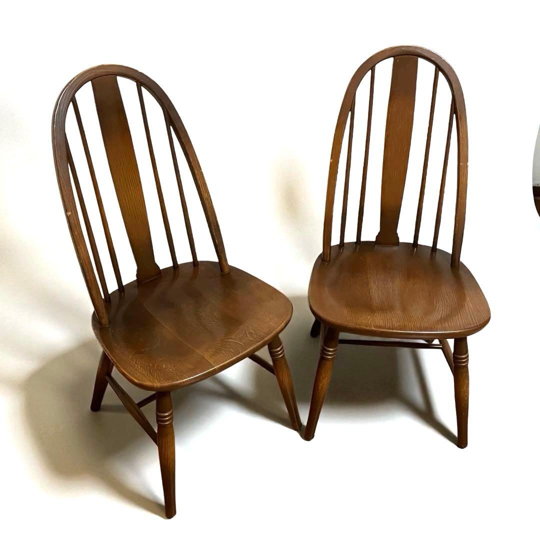 【良品】飛騨産業 キツツキ ボウバックウィンザーチェア　2脚セット②