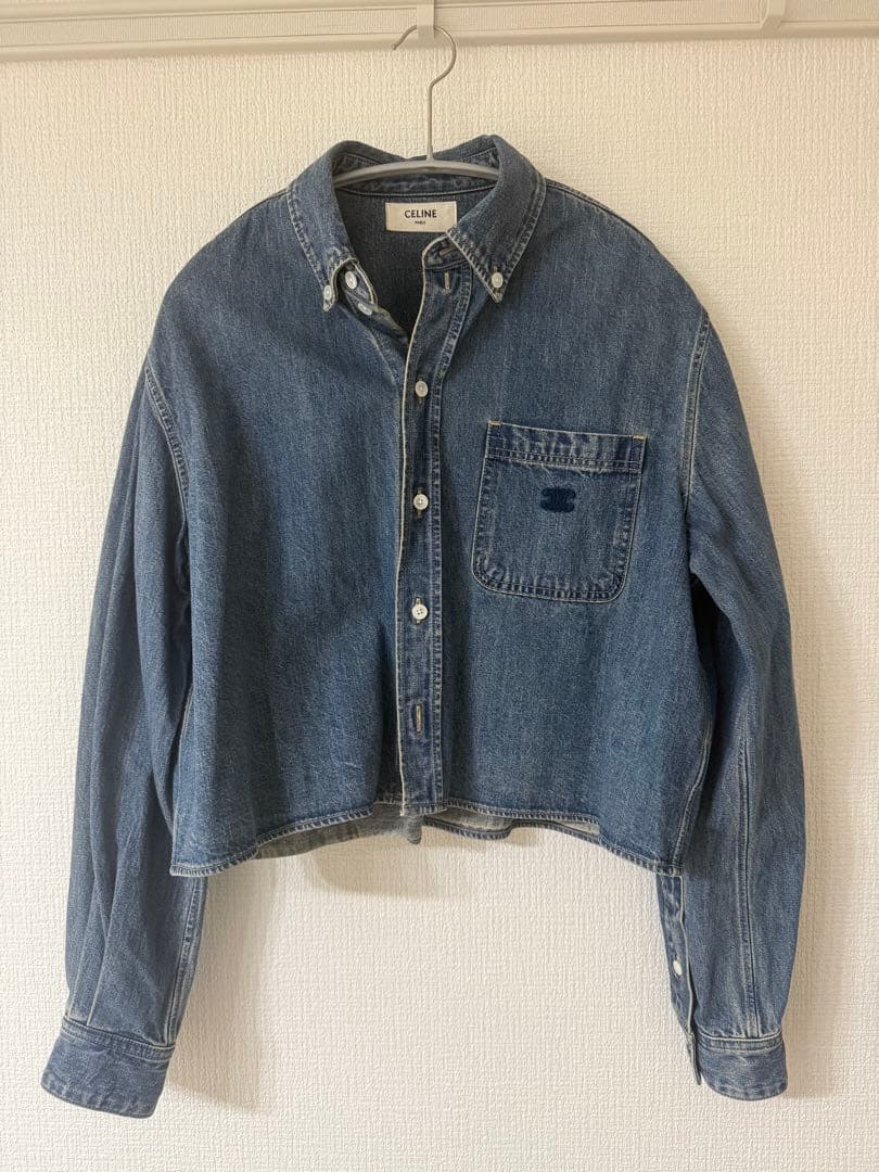 CELINE クロップドデニムシャツ ユニオンオーシャンウォッシュ