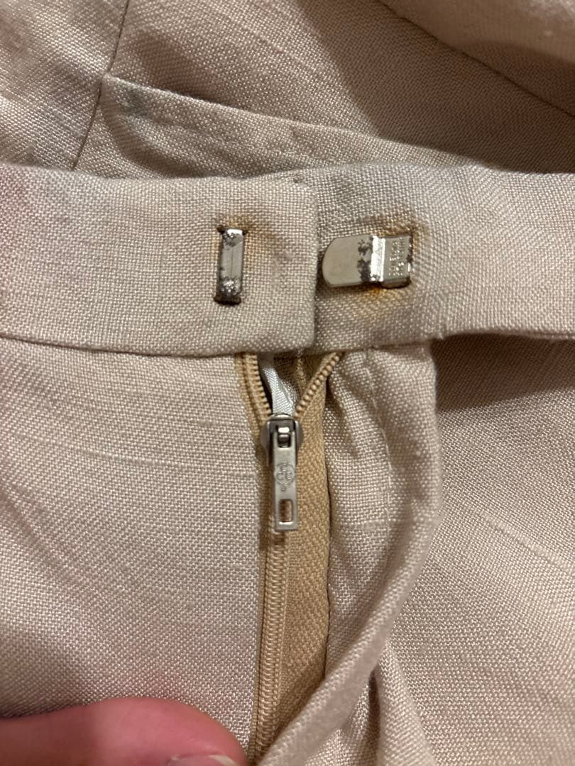 あ*お様 50s 60s 70s レーヨンスラックス ベージュ 白 viscos