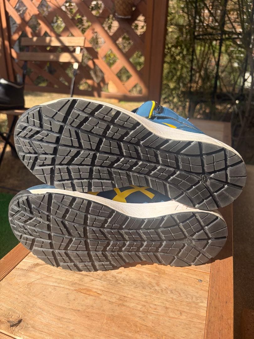 asics BOAシステム ハイカット安全靴 マコブルー×ブライトイエロー