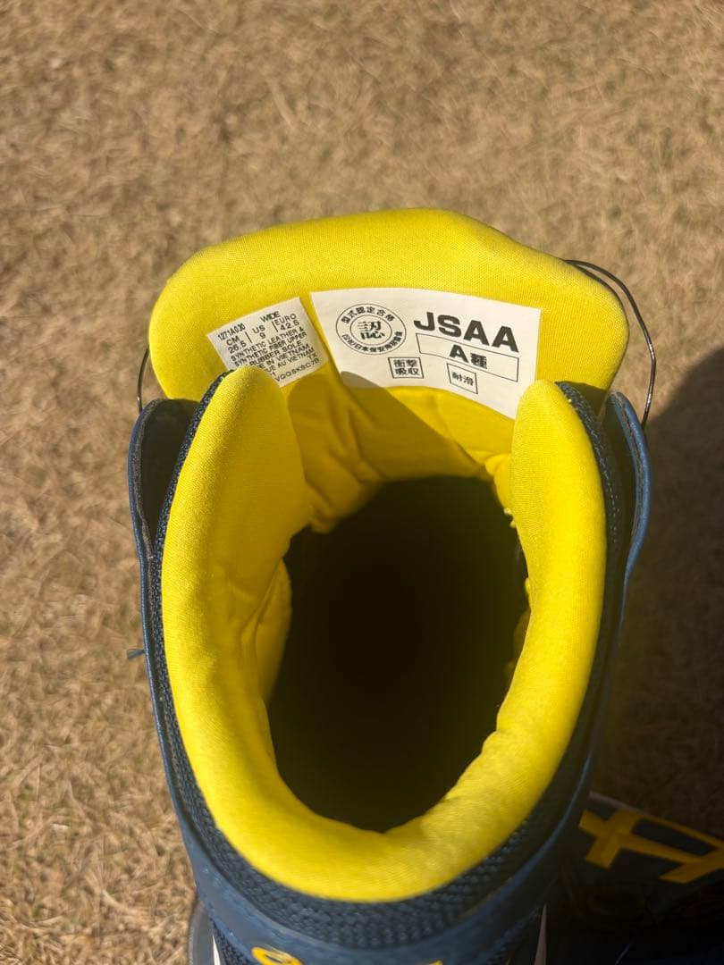 asics BOAシステム ハイカット安全靴 マコブルー×ブライトイエロー