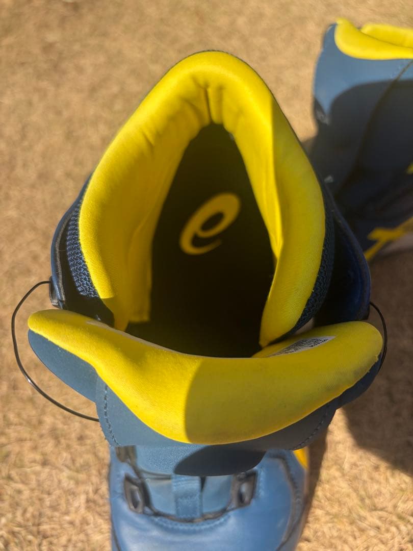 asics BOAシステム ハイカット安全靴 マコブルー×ブライトイエロー