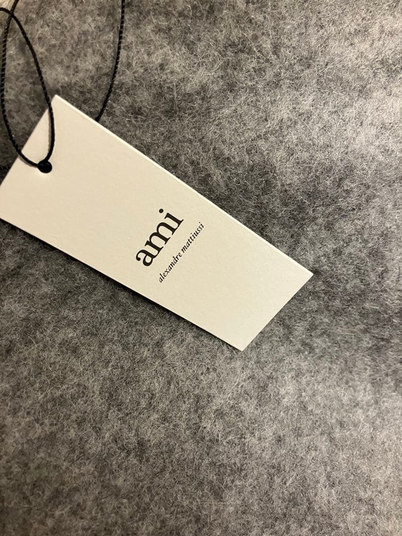 新品未使用○ami paris アルパカマフラー グレー2025AW