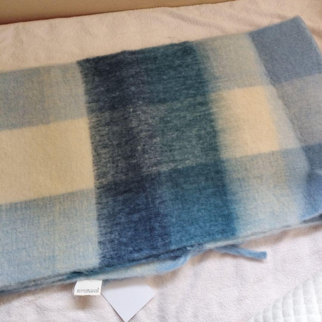 ラスト1点　ブルー　Acne Studios モヘアチェックスカーフ　マフラー