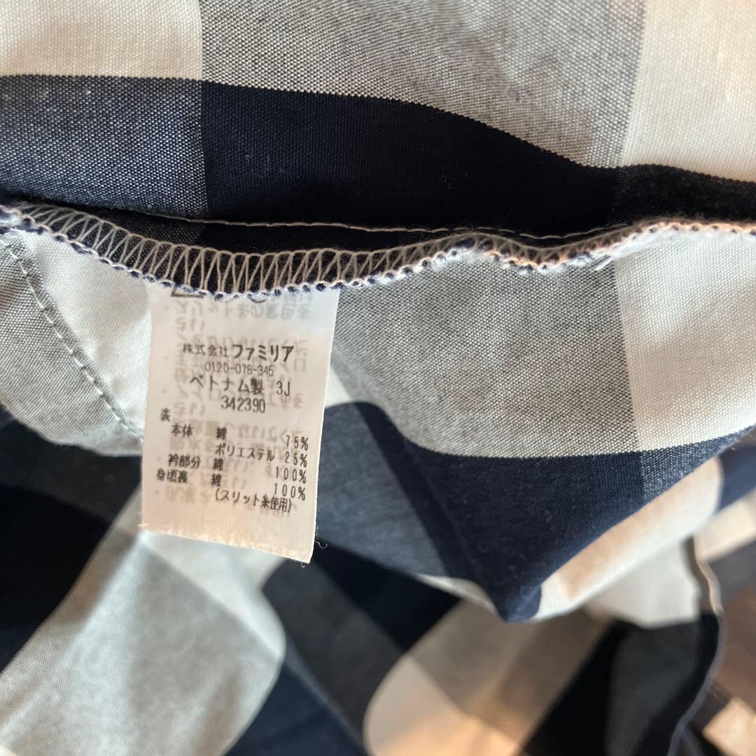 familiar 半袖チェックワンピース 130