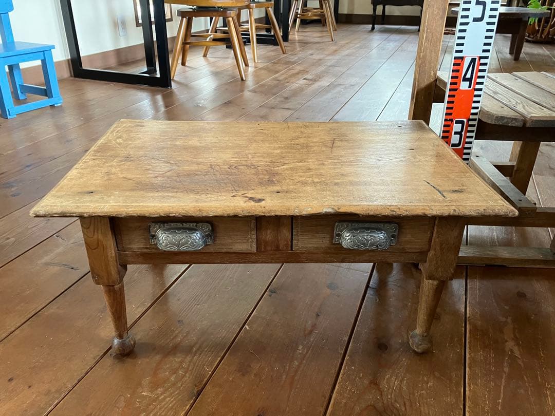 b*p様 文机 引き出し(2杯付き) アンティーク ろくろ足 ちゃぶ台 古家具