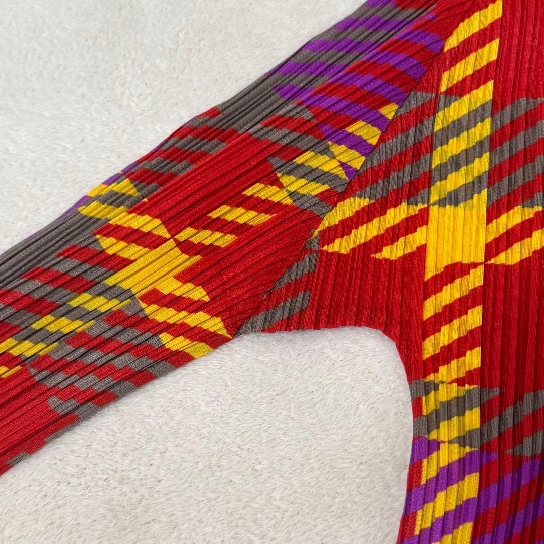 極美品✨PLEATS PLEASE プリーツ　チェック柄　長袖　トップス