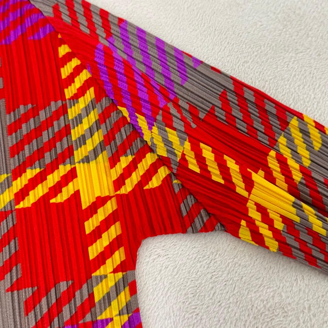 極美品✨PLEATS PLEASE プリーツ　チェック柄　長袖　トップス