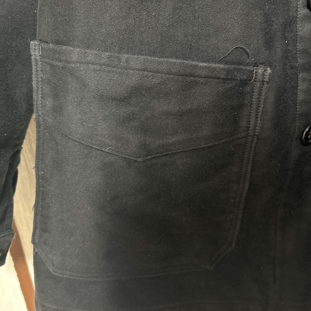 60s フランス モールスキンジャケット ブラック vポケ