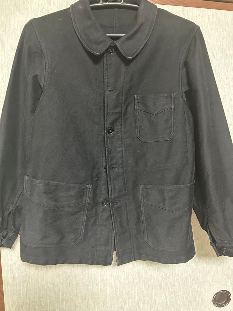 60s フランス モールスキンジャケット ブラック vポケ