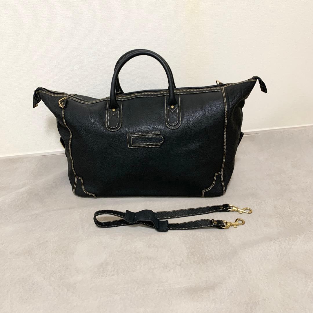 美品　GOLD PFEIL ゴールドファイル　ボストンバッグ　レザー　ブラック