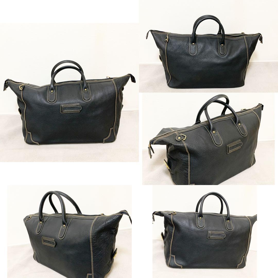 美品　GOLD PFEIL ゴールドファイル　ボストンバッグ　レザー　ブラック