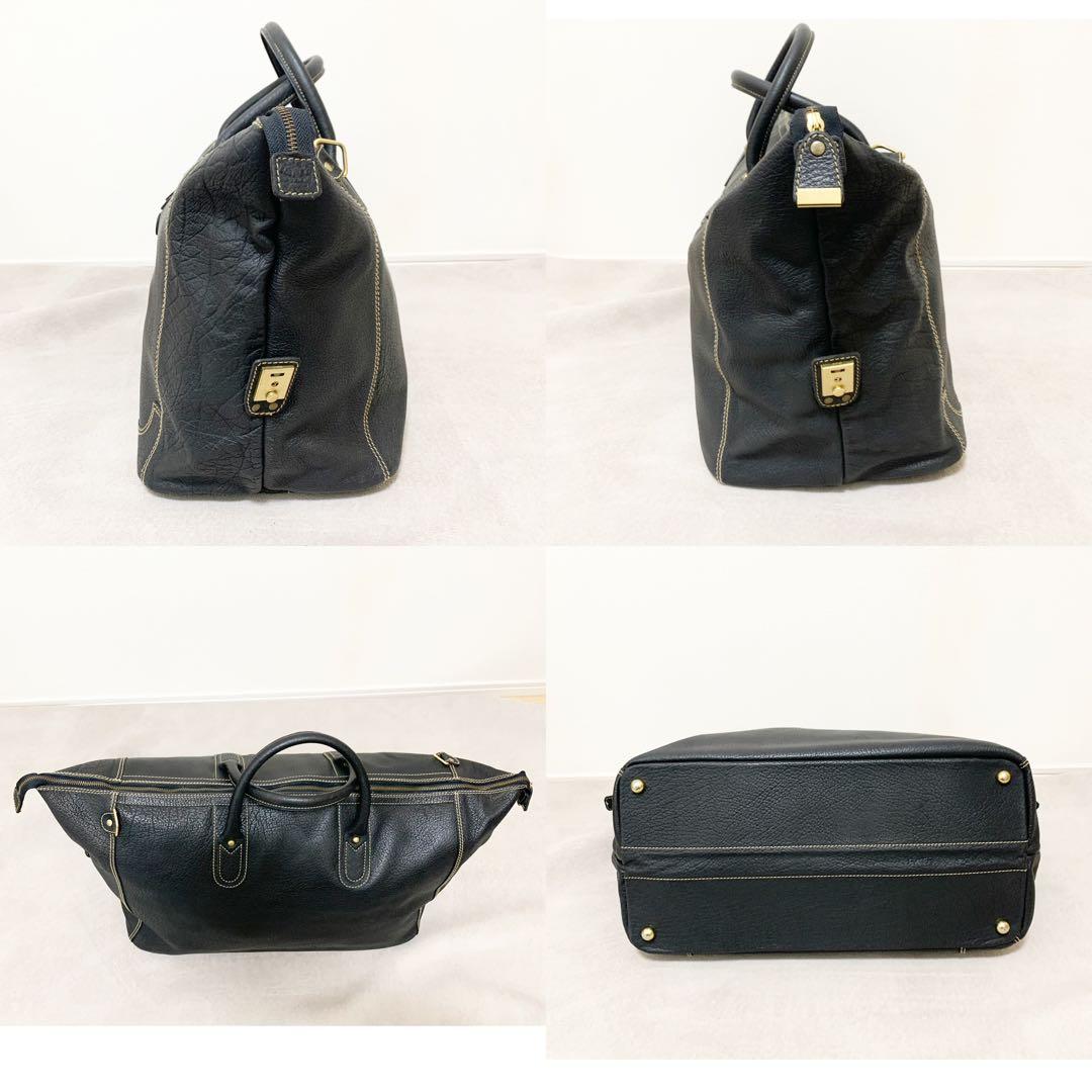 美品　GOLD PFEIL ゴールドファイル　ボストンバッグ　レザー　ブラック