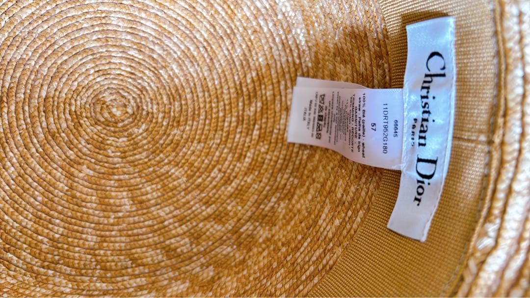 Christian Dior ディオール　オブリーク　ストローハット 57