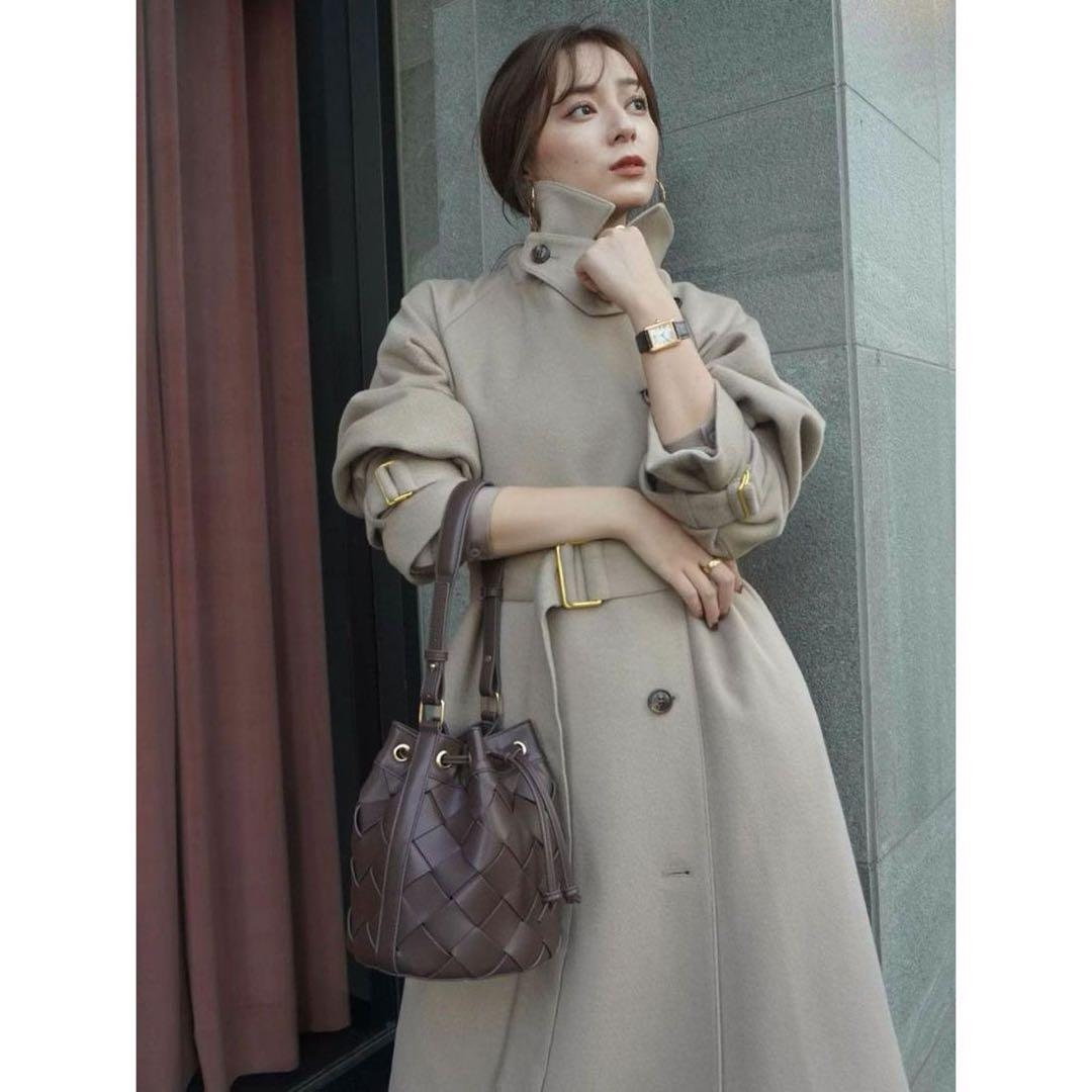 anuans ウールロングトレンチコート