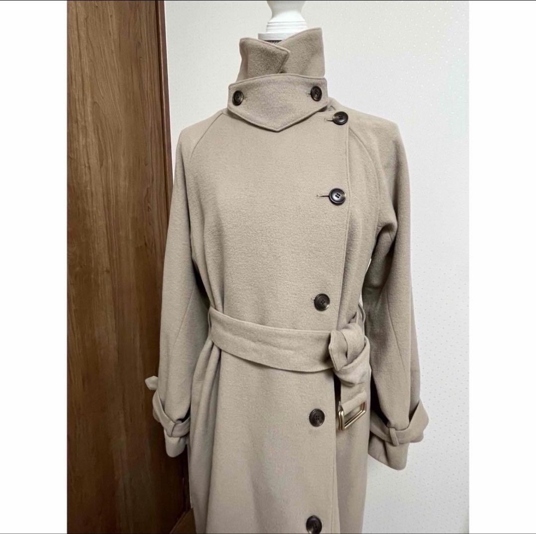 anuans ウールロングトレンチコート