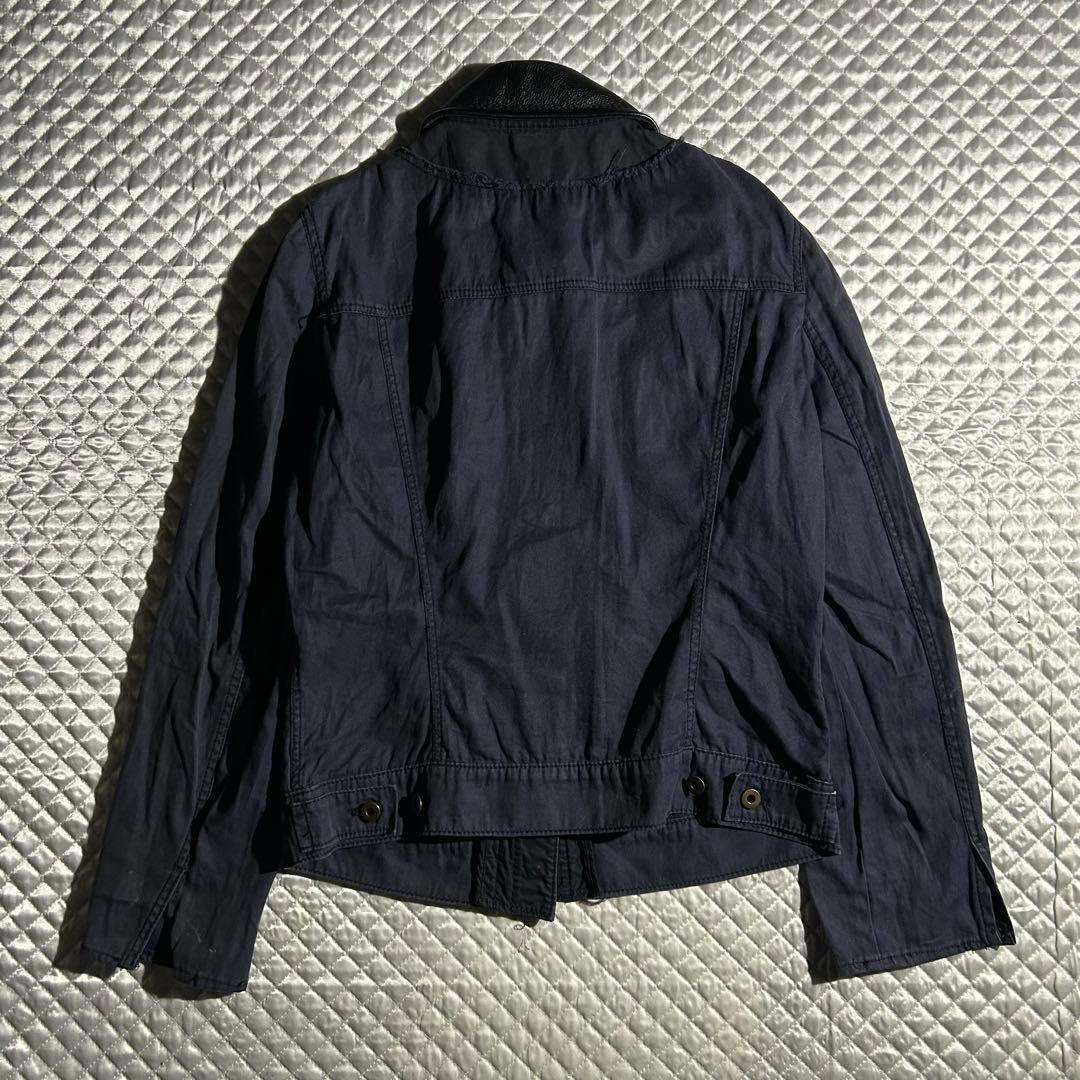 00s ARCHIVE miu miu レザー切替コットンジャケット Y2K