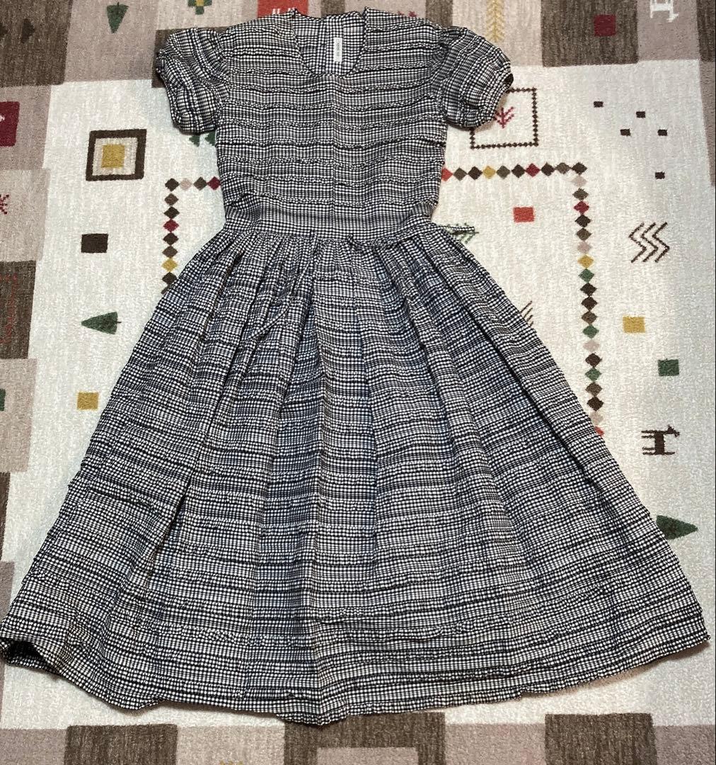 マ*ア様 kaneko isao チェック柄半袖フレアワンピース　未使用品　定価