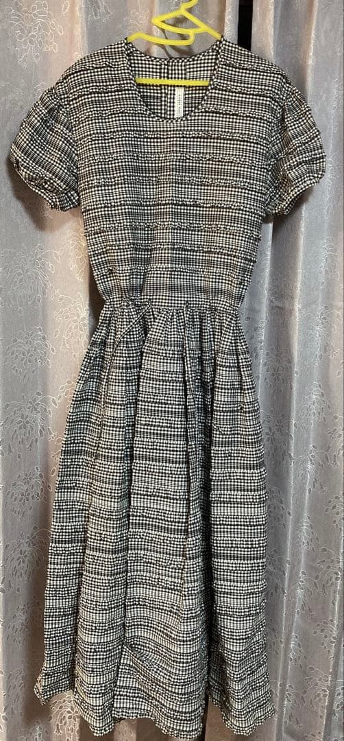 マ*ア様 kaneko isao チェック柄半袖フレアワンピース　未使用品　定価
