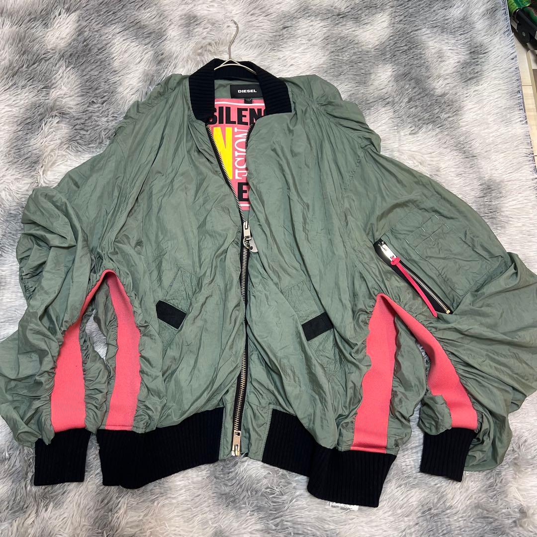 美品 DIESEL ディーゼル MA1 ボンバージャケット カーキ　〜XL