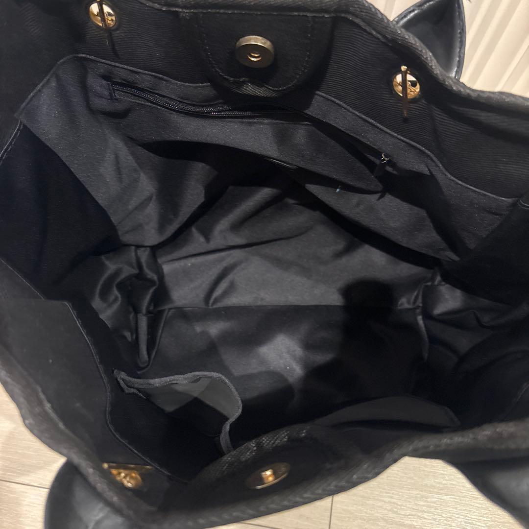 CHANEL ビジュー付き ブラックトートバッグノベルティ
