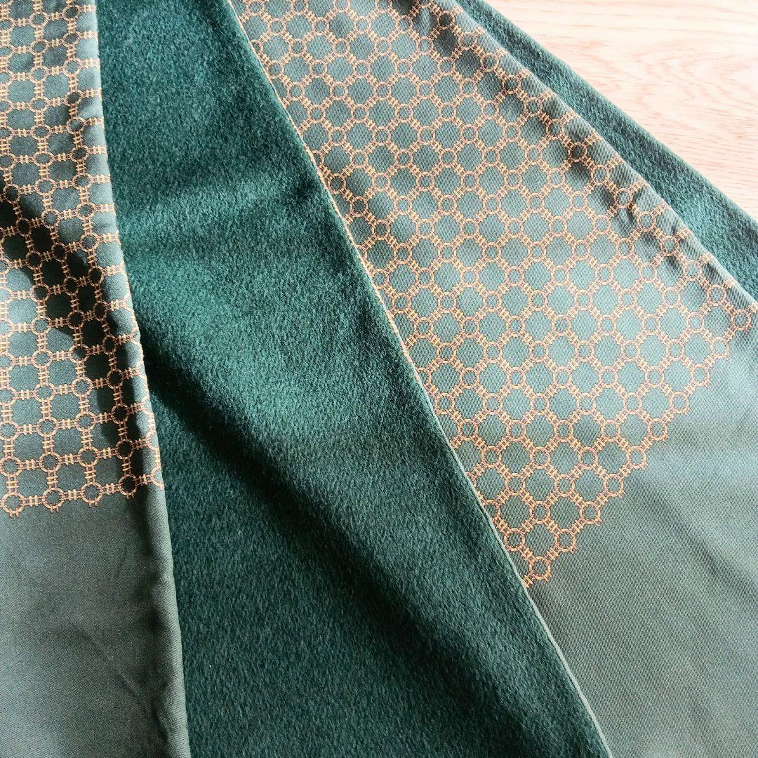 【美品】HERMES リバーシブルマフラー/ストール シルク アンゴラ