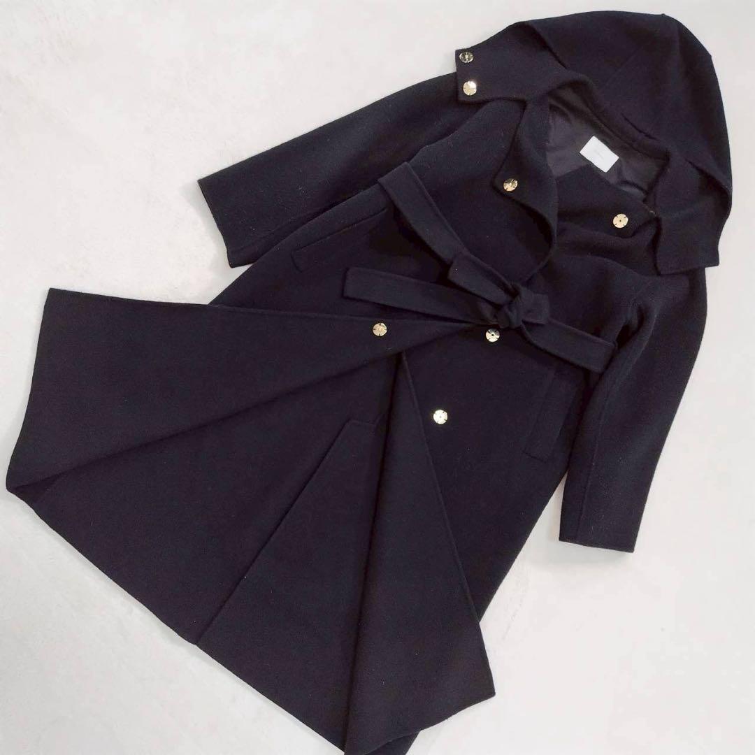 STRATA フーディー リバーロングコート ブラック モード