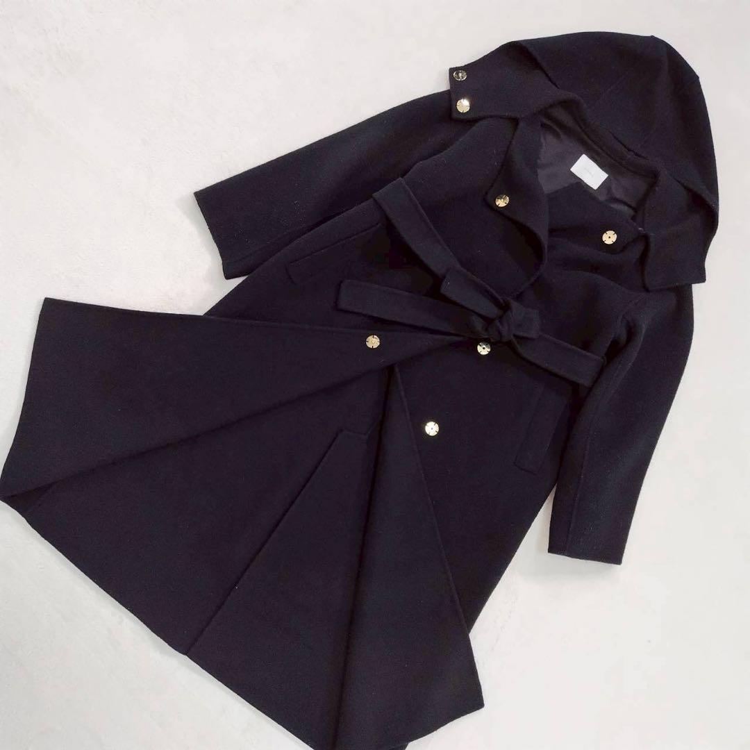 STRATA フーディー リバーロングコート ブラック モード