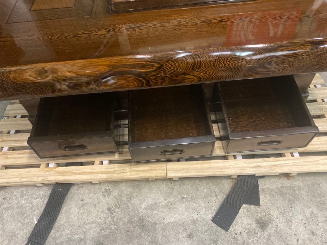 木製火鉢座卓 3引き出し付き