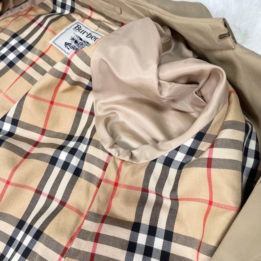 美品 BURBERRY バーバリー トレンチコート ベルト ノバチェック 90年