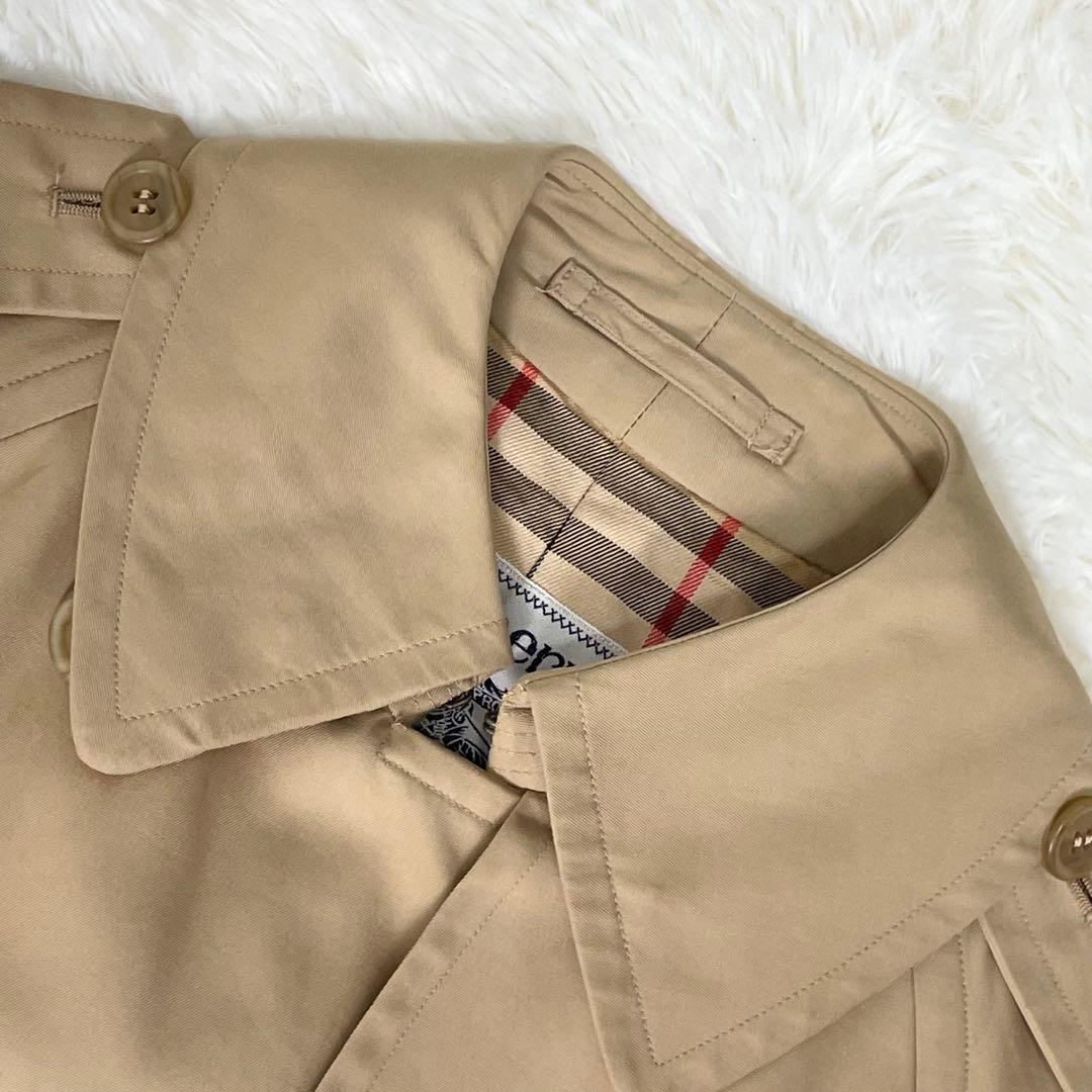 美品 BURBERRY バーバリー トレンチコート ベルト ノバチェック 90年