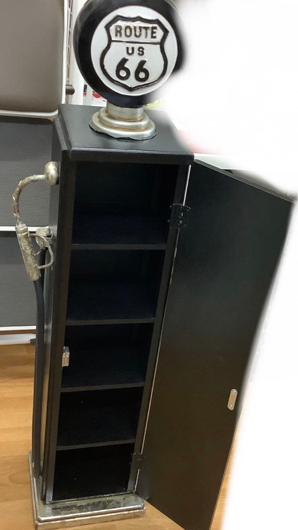 6745①④ルート66 ガスポンプ型　CD収納棚　置物