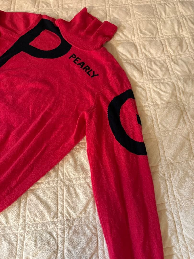 PEARLY GATES ピンク カシミヤ　タートルネックセーター　サイズ7