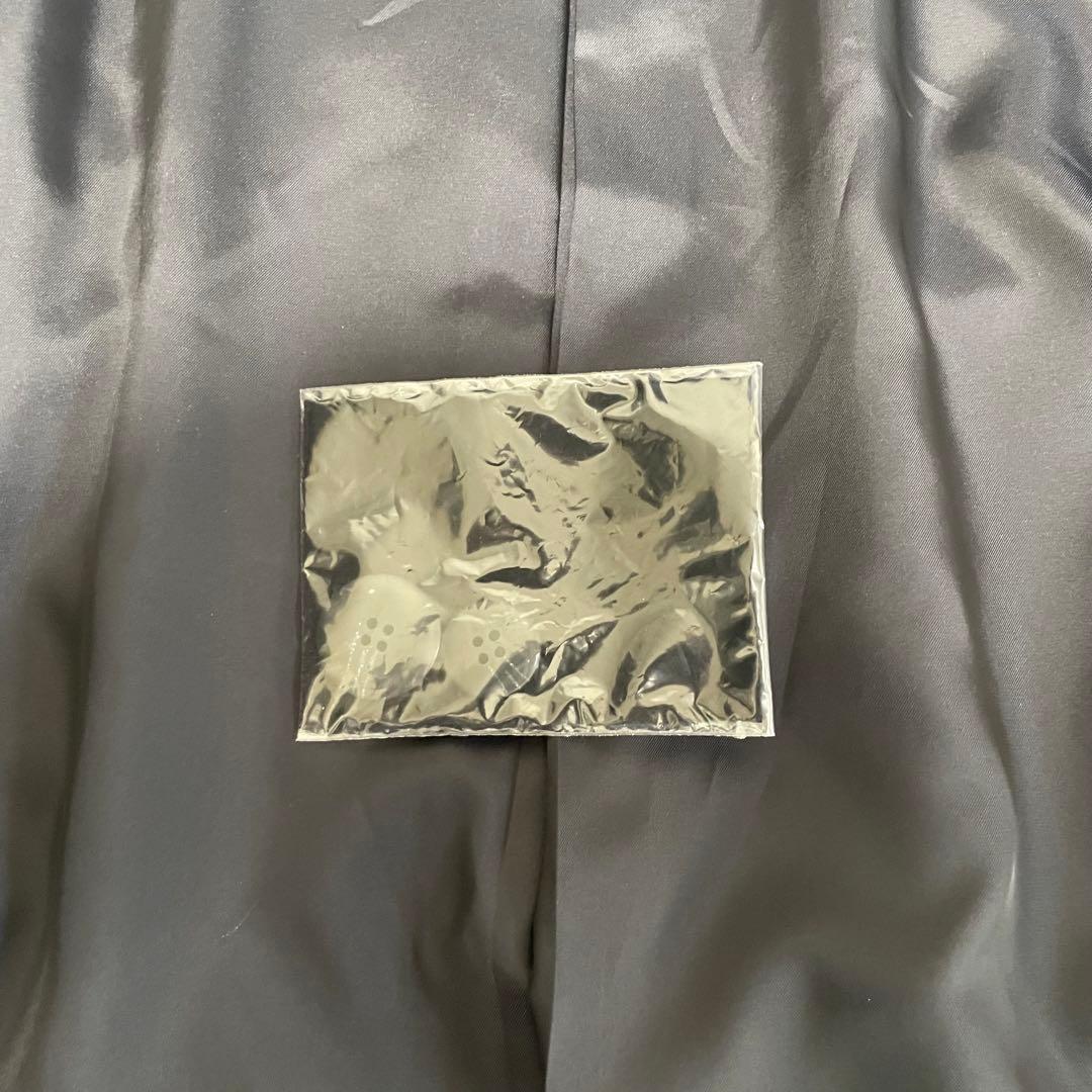 【カシミヤ60%×未使用に近い×日本製】マキシ丈比翼チェスターコート 濃紺 XL