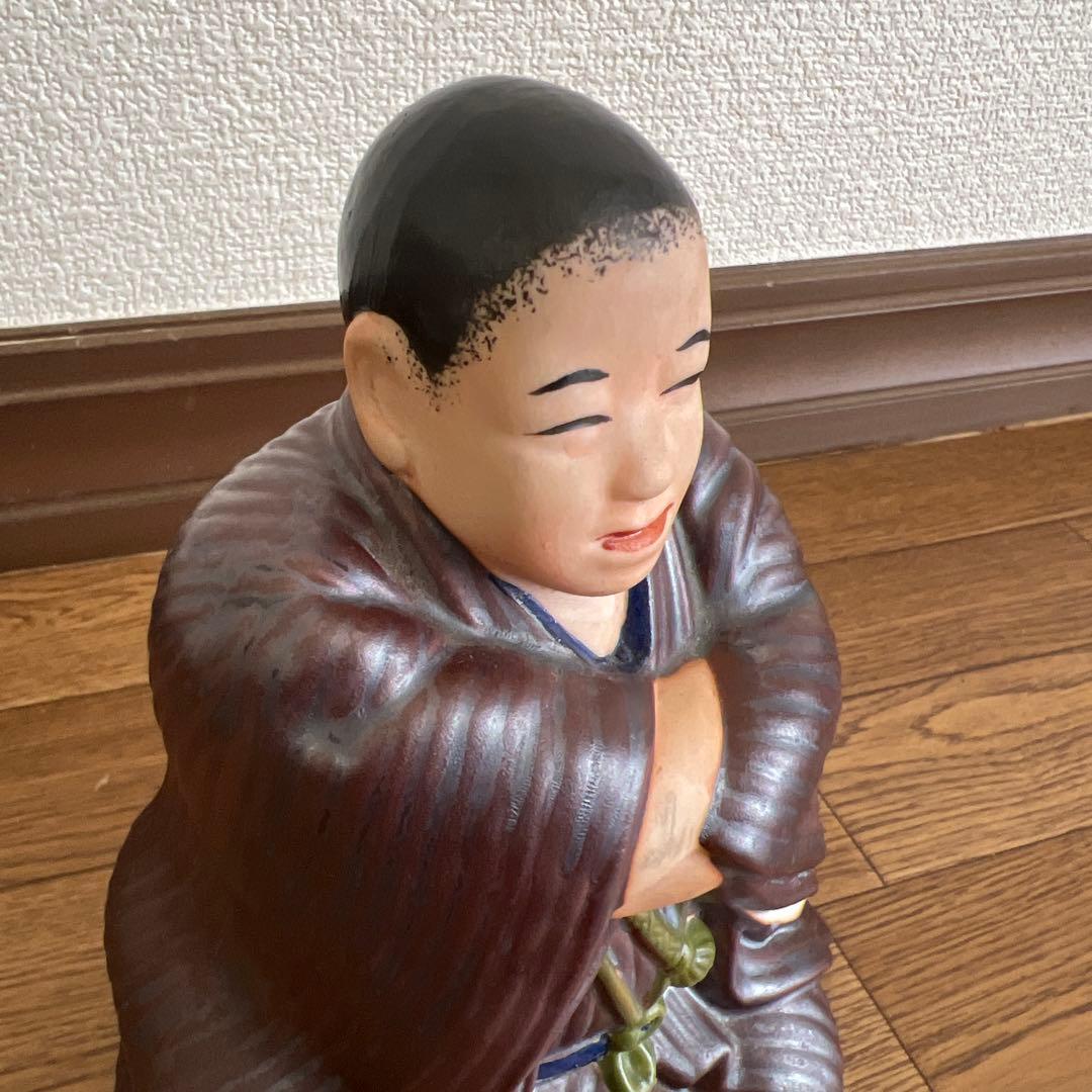 昭和レトロ 陶器製 仙台四郎 幸福を呼ぶ 福の神 縁起物 商売繁盛 招福 置物