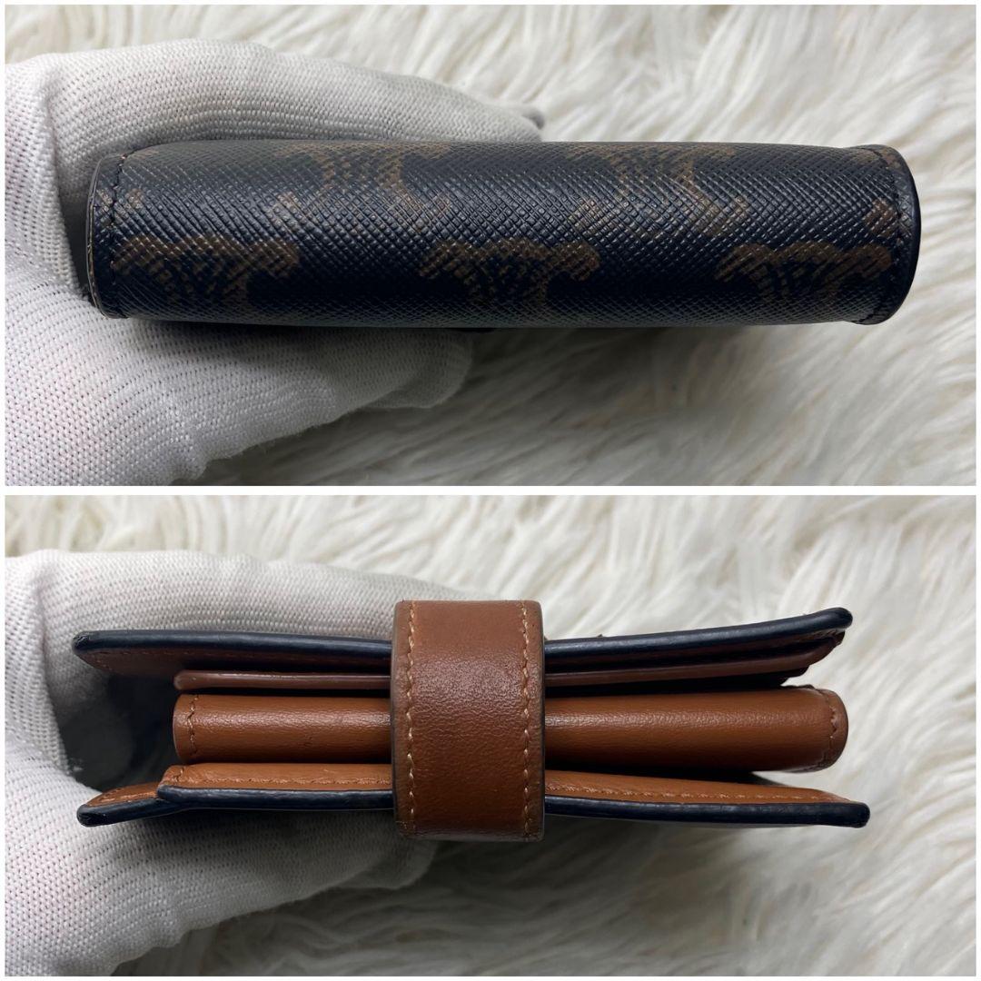【美品✨人気】セリーヌ 折り財布 トリオンフキャンバス スモールストラップ