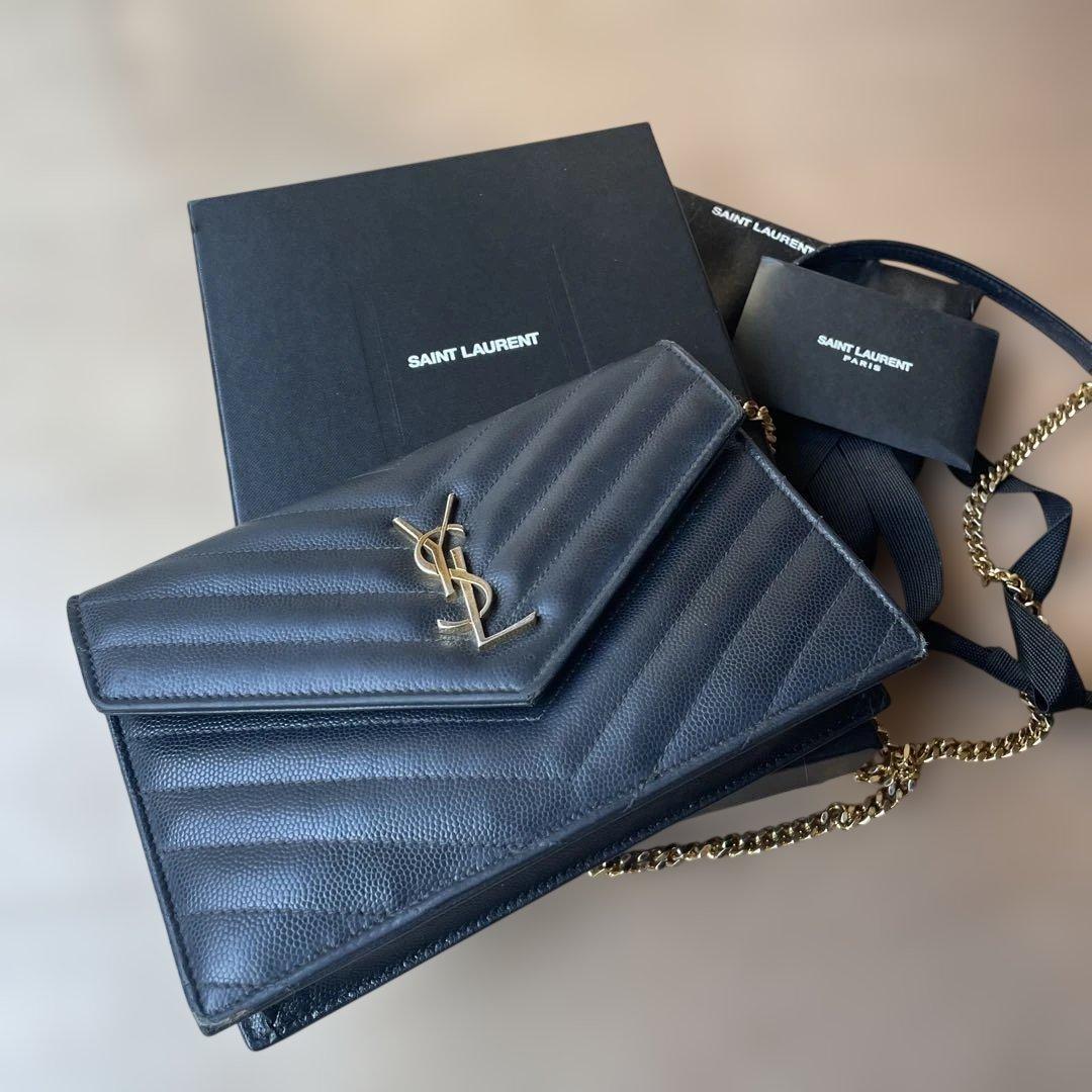 SAINT LAURENT チェーンウォレット　使用感あり