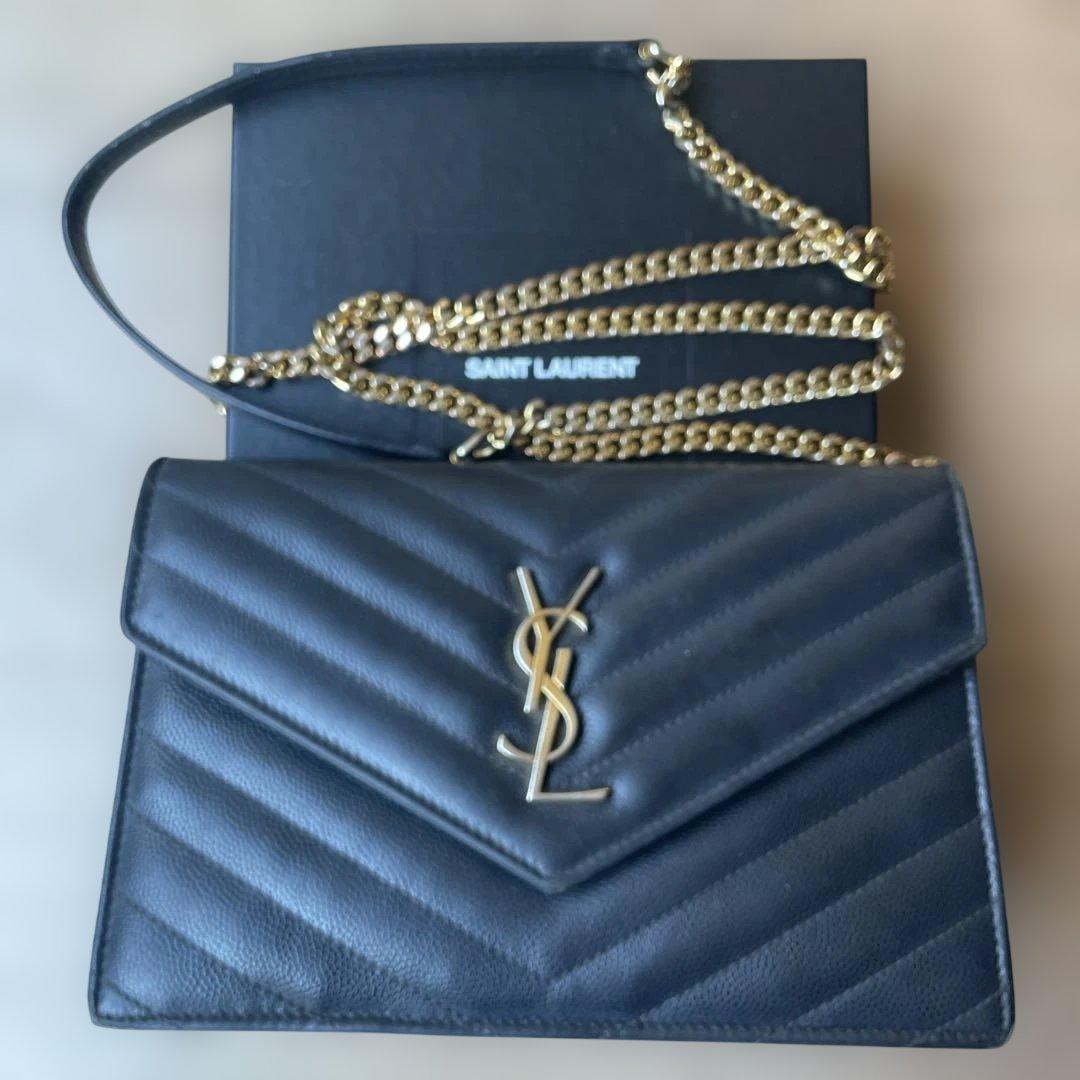 SAINT LAURENT チェーンウォレット　使用感あり