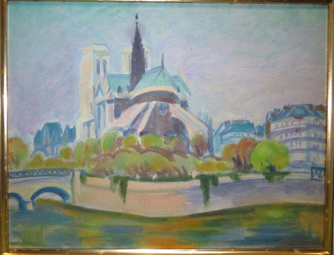 田中繁吉　「ノートルダム」　油彩F6号　創元会理事長 　日展参与