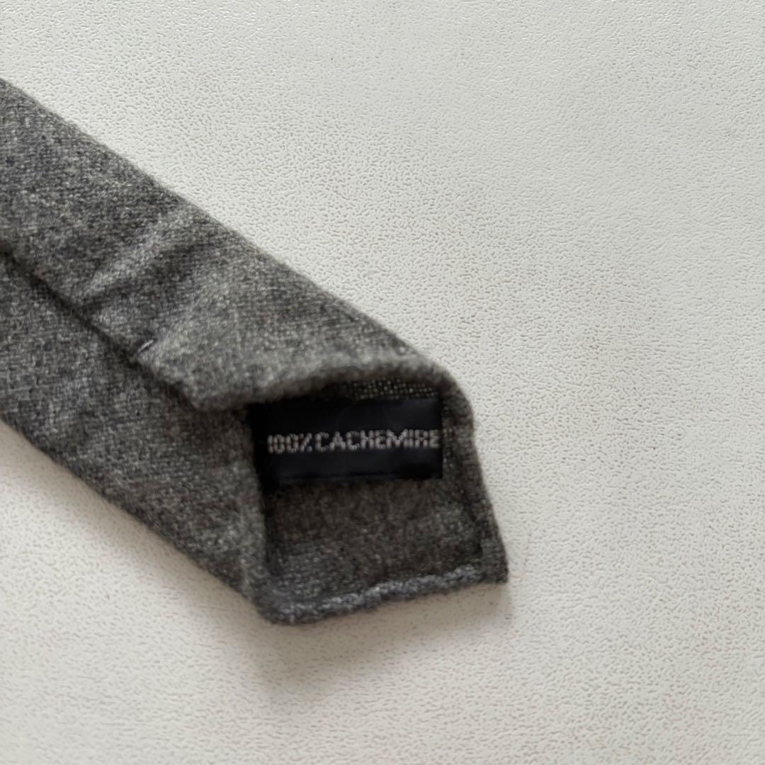 HERMES-PARIS / エルメス ネクタイ カシミア100% 無地 グレー