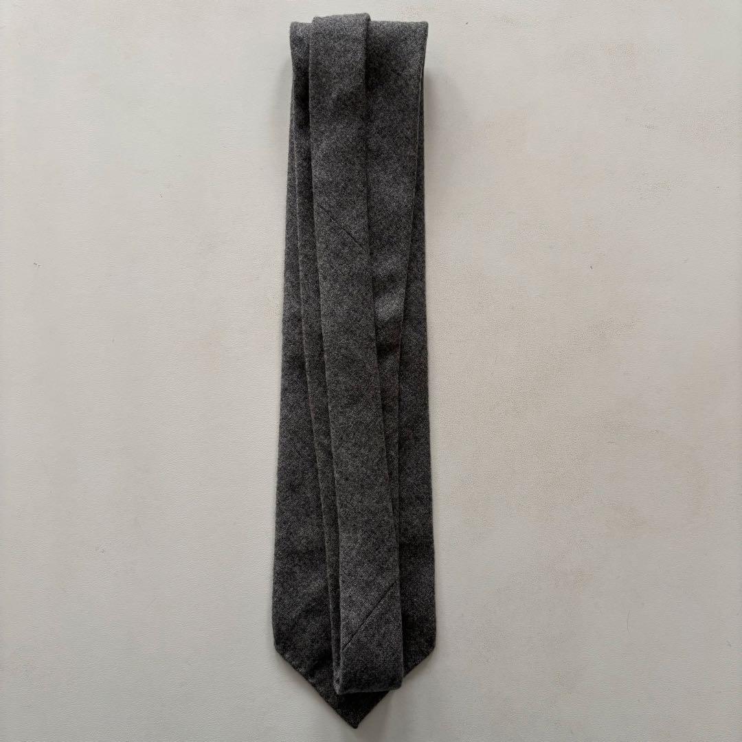 HERMES-PARIS / エルメス ネクタイ カシミア100% 無地 グレー