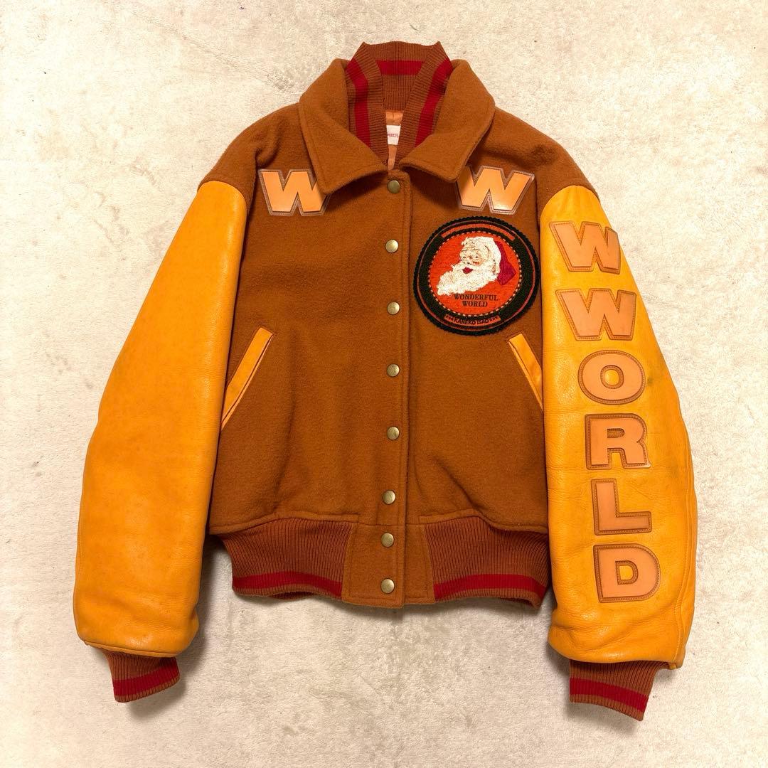 希少⭐️wonderful world スタジャン 刺繍　ワッペン　カネコイサオ