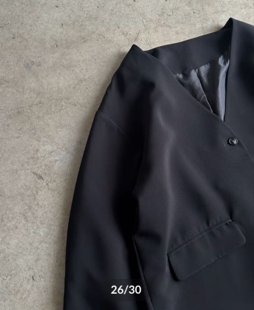 ジャケット・アウター ARULLE collarless cocoon jacket