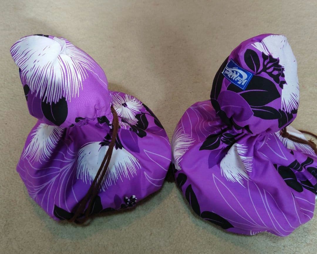 ウリウリ フラダンス 一体型 2個セット 巾着付 紫色と白